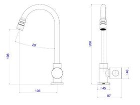 Torneira de Cozinha para Mesa com Bica Móvel Aspen Cromada 1167C35 - Deca