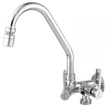 Torneira de Cozinha para Pia Leão Parede Dupla para Filtro e Máquina Louça