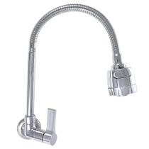Torneira de Cozinha Parede Metal Inox Flexível Multidirecional Arejador Dupla Função