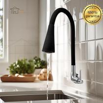 Torneira de cozinha parede pia gourmet Preta 2 jatos ABS