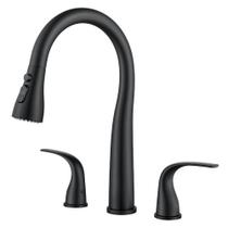 Torneira de cozinha TIORIY T-3005B preta de 2 alças com pulverizador suspenso Torneira de cozinha TIORIY T-3005B preta de 2 alças com pulverizador suspenso