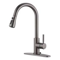 Torneira de cozinha WEWE em aço inoxidável preto com pulverizador suspenso Torneira de cozinha WEWE em aço inoxidável preto com pulverizador suspenso