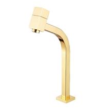 Torneira De Cuba Lavatório Banheiro Lavabo Pia Gold Dourado Quadrado Bica Alta Metal Luxo PMX