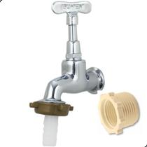 Torneira De Jardim Curta Lavanderia Tanque De Bico Mangueira Metal Cromada 1/2X3/4 Polegada Iguatemi Torneira De Jardim Curta Lavanderia Tanque De Bico Mangueira Metal Cromada 1/2X3/4 Polegada Iguatemi