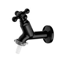Torneira de Jardim Para Parede Preta 1/2x3/4 de Plástico Abs 10cm Viqua