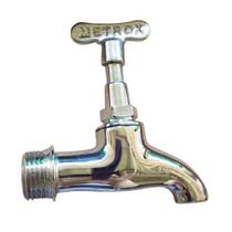 Torneira de jardim / tanque metal cromada 1/2" e 3/4" curta metrox