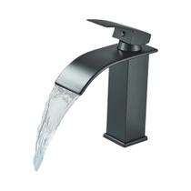 Torneira De Lavabo Elegante Com Cascata, Misturador De Latão De Alavanca Única Para Montagem Na