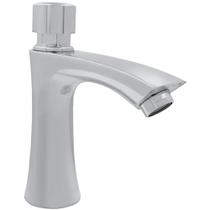 Torneira De Lavatório Cuba Mesa Banheiro Automatica Botão Pressão Em ABS Cromado Design Moderna Durável Alta Qualidade Prática Elegante Matic Iguatemi