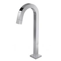 Torneira De Lavatório Quadrada Alta Volta Cromada Abre Na Bica