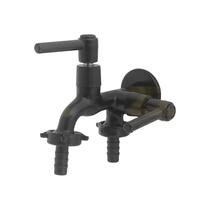 Torneira de Maquina de Lavar / Tanque Duas Saídas Preta de Metal Luxo 1/4 de Volta Exclusiva