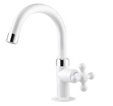 Torneira De Mesa Bica Alta para Banheiro Marujá Branco - Viqua Torneira De Mesa Bica Alta para Banheiro Marujá Branco - Viqua