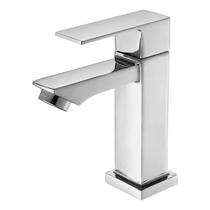 Torneira De Mesa Bica Baixa Para Lavatório Minimalista Cromada Metal