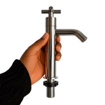 Torneira de Mesa Branca com Controle de Vazão e Instalação Rápida