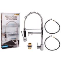 Torneira de Mesa com Ducha Extensível Pia Bancada Para Cozinha 51,5cm Inox Cromado Brilhante Torneira de Mesa com Ducha Extensível Pia Bancada Para Cozinha 51,5cm Inox Cromado Brilhante