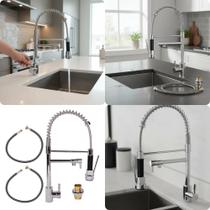 Torneira de Mesa com Ducha Retrátil Extensível Alto Fluxo Misturador Utensílios Doméstico Cozinha Decorativa 51,5cm Inox Torneira de Mesa com Ducha Retrátil Extensível Alto Fluxo Misturador Utensílios Doméstico Cozinha Decorativa 51,5cm Inox
