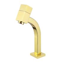 Torneira de mesa cuba pia para Banheiro Lavatório Lavabo Bica Baixa Quadrada Dourado Brilhante Metal