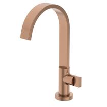 Torneira De Mesa Para Lavatório Bica Alta Flow Red Gold Matte Celite