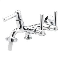 Torneira de Metal 3 Saídas p/ Tanque e Máquina de Lavar Parede Resistente Prática c/ Bico Mangueira Torneira de Metal 3 Saídas p/ Tanque e Máquina de Lavar Parede Resistente Prática c/ Bico Mangueira