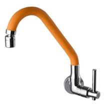 Torneira De Parede Bica Móvel 1/4 Volta Articulável 4169ORANGE ABS Metal Silicone Cor Laranja