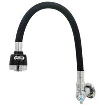 Torneira De Parede Gourmet Flexível Preta Black Acabamento Inoxidável Cromado Jato Chuveirinho Continuo De 1/4 De Volta Design Moderno Iguatemi