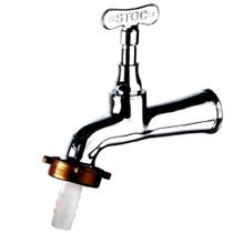 Torneira de Parede Longa 1/2"" Cromada para Jardim 1130 - 8029 - STOC