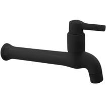 Torneira De Parede Longa Pia 16cm Cozinha ABS Acabamento Fosco Preto Black De 1/4 De Volta Design Resistente Funcional Moderna Iguatemi