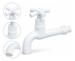 Torneira de Parede Longa PVC Acionamento Cruzeta para Área de Serviço Torneira de Parede Longa PVC Acionamento Cruzeta para Área de Serviço