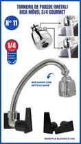 Torneira De Parede Metal Bica Movel 3/4 Gourmet