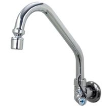 Torneira De Parede Para Cuba Pia Cozinha Banheiro Bica Alta Em 100% Metal Acabamento Cromado 1/4 De Volta Volante Alta Qualidade Resistente Iguatemi