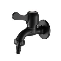 Torneira de Parede para Tanque Jardim Máquina Com Bico Curta Redonda Preto Fosco Metal ABS Torneira de Parede para Tanque Jardim Máquina Com Bico Curta Redonda Preto Fosco Metal ABS
