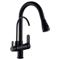 Torneira de pia de cozinha WANFAN com pulverizador suspenso preto Torneira de pia de cozinha WANFAN com pulverizador suspenso preto
