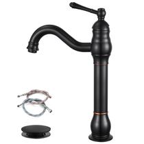 Torneira de pia de vaso gotonovo de alça única giratória de 360 em bronze polido a óleo