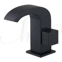 Torneira de Pia para Banheiro Cascata Luxo Black Baixa C80