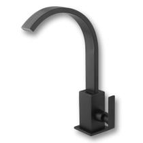 Torneira de Pia para Banheiro Cascata Quadrit Preta Móvel Baixa C77