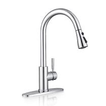 Torneira de pia WEWE Pull Down Kitchen com pulverizador cromado polido Torneira de pia WEWE Pull Down Kitchen com pulverizador cromado polido