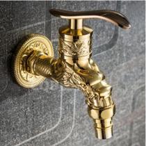 Torneira Dourada Dragão Retro Lavanderia Rústica Jardim