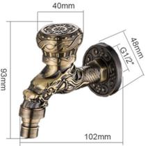 Torneira Dragão Vintage Retro Jardim Lavanderia Rústica Tanq