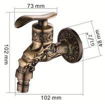 Torneira Dragão Vintage Retro Lavanderia Jardim Rústica