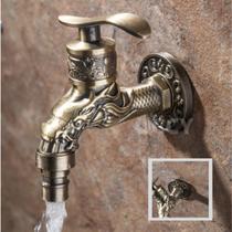 Torneira Dragão Vintage Retro Lavanderia Jardim Rústica Tanq