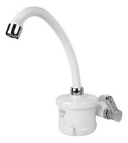 Torneira Elétrica Para Cozinha De Parede Agua Quente Cor Branco/Cromada 127v/4800w Enerbras