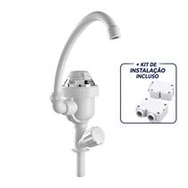 Torneira Elétrica Sintex 220v 4400w 3T Bica Alta Bancada Branco Kit Instalação Incluso