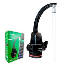 Torneira Eletrônica Zagonel Prima Preta Black Touch Bica Giratória Controle de Temperatura