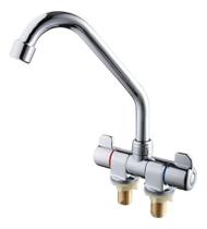 Torneira Em Aço Inox Com Misturador Duplo Lancha Barcos Luxo