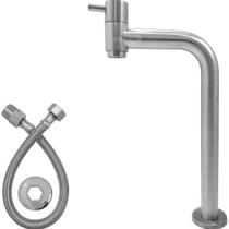 Torneira Escovada Inox Bica Alta 90 Graus ¼ de Volta Torneira Pia Banheiro Inox 304 Cuba de Sobrepor Apoio 90 Bancada Torneira Escovada Inox Bica Alta 90 Graus ¼ de Volta Torneira Pia Banheiro Inox 304 Cuba de Sobrepor Apoio 90 Bancada