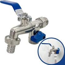 Torneira esfera dupla 1/2 x 3/4 zamak jardim tanque máquina flvx hidro