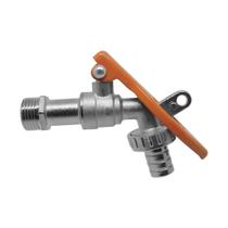 Torneira Esfera Metálica Alavanca Cadeado 1/2" com Adaptador 3/4" - Ajax