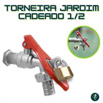Torneira Esfera P/Jardim 3/4" Para Cadeado Com Bico Alavanca Metal Quintal Parede Área Externa Torneira Esfera P/Jardim 3/4" Para Cadeado Com Bico Alavanca Metal Quintal Parede Área Externa
