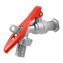 Torneira Esfera para Jardim Cadeado Bico de Metal p/ Mangueira Uso Geral Resistente e Prática