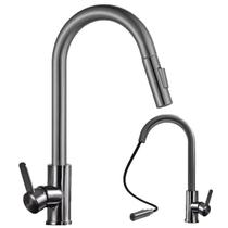 Torneira Extensivel Gourmet Cozinha Pia Bancada Mesa Ducha Articulada Dois Jatos Monocomando Agua Quente Fria Sofisticado Luxo Moderno