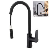Torneira Extensivel Gourmet Cozinha Pia Ducha Articulada Mesa Bancada Dois Jatos Monocomando Agua Quente Fria Sofisticado Moderno